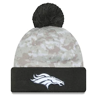Denver Broncos 2024 White Digital Camo NFL Salute to Service New Era Knit Beanie Hat