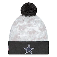 Dallas Cowboys 2024 White Digital Camo NFL Salute to Service New Era Knit Beanie Hat