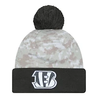 Cincinnati Bengals 2024 White Digital Camo NFL Salute to Service New Era Knit Beanie Hat