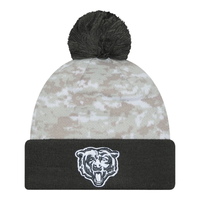 Chicago Bears 2024 White Digital Camo NFL Salute to Service New Era Knit Beanie Hat