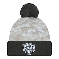 Chicago Bears 2024 White Digital Camo NFL Salute to Service New Era Knit Beanie Hat