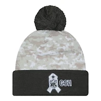 Chicago Bears 2024 White Digital Camo NFL Salute to Service New Era Knit Beanie Hat