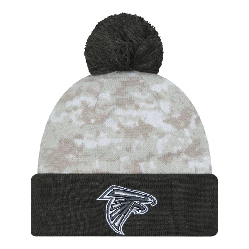 Atlanta Falcons 2024 White Digital Camo NFL Salute to Service New Era Knit Beanie Hat