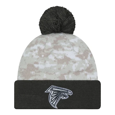Atlanta Falcons 2024 White Digital Camo NFL Salute to Service New Era Knit Beanie Hat