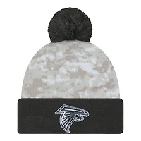 Atlanta Falcons 2024 White Digital Camo NFL Salute to Service New Era Knit Beanie Hat