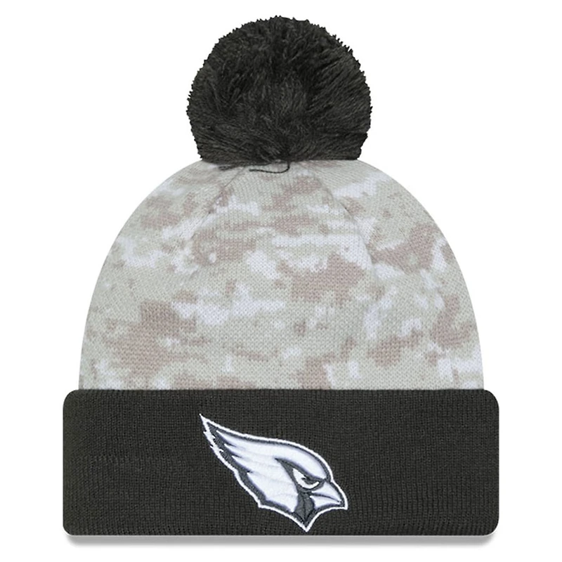 Arizona Cardinals 2024 White Digital Camo NFL Salute to Service New Era Knit Beanie Hat