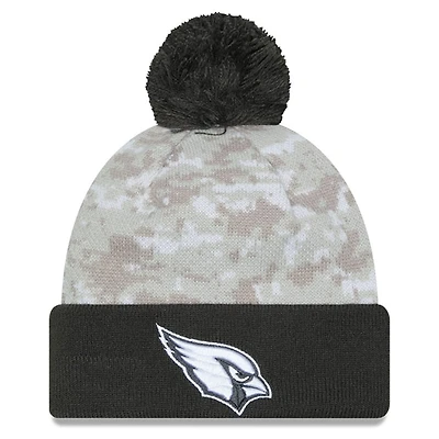 Arizona Cardinals 2024 White Digital Camo NFL Salute to Service New Era Knit Beanie Hat