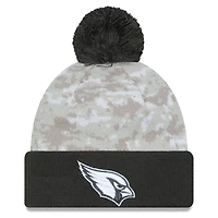 Arizona Cardinals 2024 White Digital Camo NFL Salute to Service New Era Knit Beanie Hat