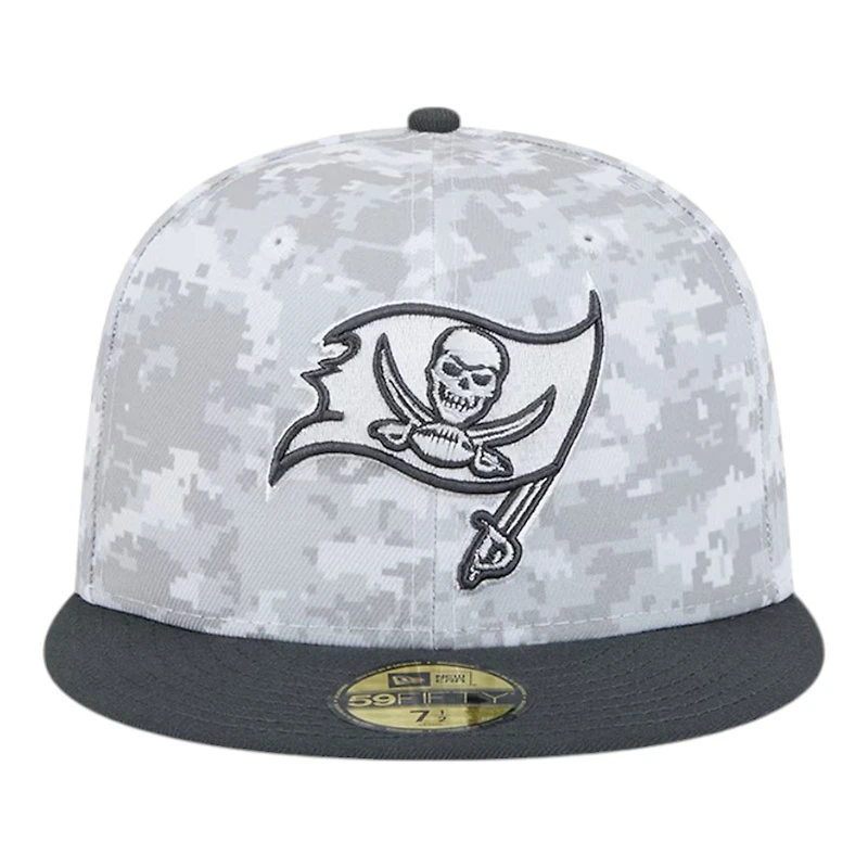 Tampa Bay Buccaneers White Camo NFL 2024 Salute to Service New Era 59FIFTY Fitted Hat