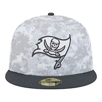 Tampa Bay Buccaneers White Camo NFL 2024 Salute to Service New Era 59FIFTY Fitted Hat