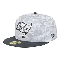 Tampa Bay Buccaneers White Camo NFL 2024 Salute to Service New Era 59FIFTY Fitted Hat