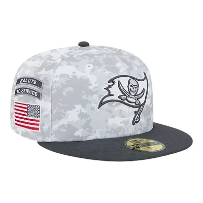 Tampa Bay Buccaneers White Camo NFL 2024 Salute to Service New Era 59FIFTY Fitted Hat