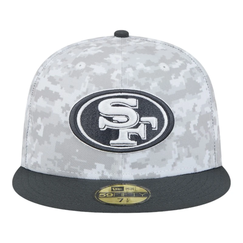 San Francisco 49ers White Camo NFL 2024 Salute to Service New Era 59FIFTY Fitted Hat