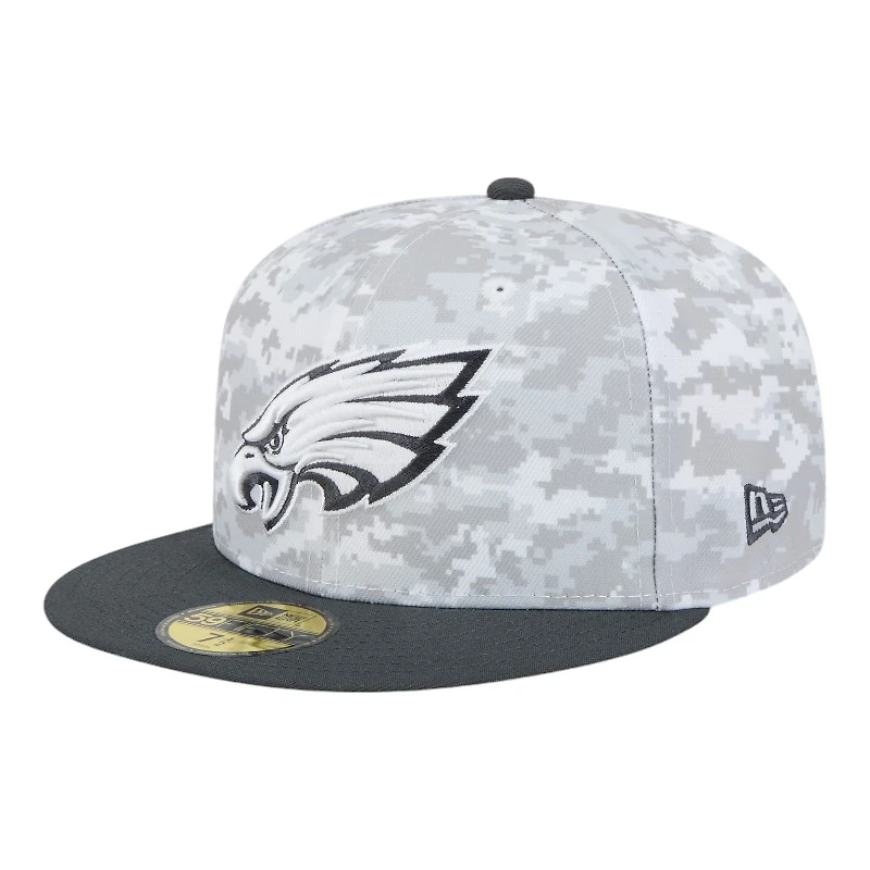 Philadelphia Eagles White Camo NFL 2024 Salute to Service New Era 59FIFTY Fitted Hat