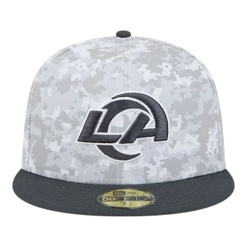 Los Angeles Rams White Camo NFL 2024 Salute to Service New Era 59FIFTY Fitted Hat