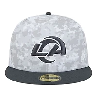 Los Angeles Rams White Camo NFL 2024 Salute to Service New Era 59FIFTY Fitted Hat