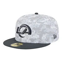 Los Angeles Rams White Camo NFL 2024 Salute to Service New Era 59FIFTY Fitted Hat