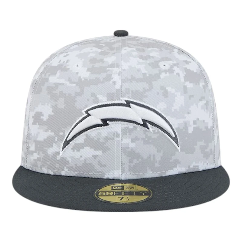 Los Angeles Chargers White Camo NFL 2024 Salute to Service New Era 59FIFTY Fitted Hat