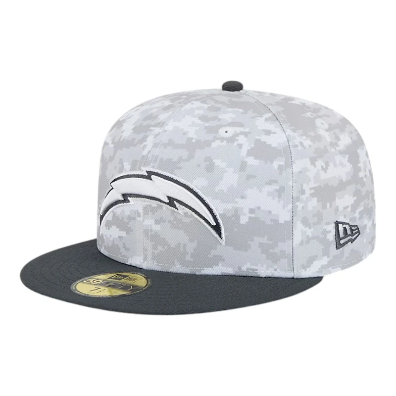 Los Angeles Chargers White Camo NFL 2024 Salute to Service New Era 59FIFTY Fitted Hat