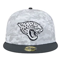 Jacksonville Jaguars White Camo NFL 2024 Salute to Service New Era 59FIFTY Fitted Hat