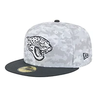 Jacksonville Jaguars White Camo NFL 2024 Salute to Service New Era 59FIFTY Fitted Hat