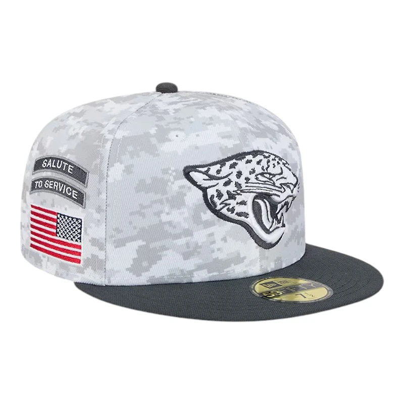 Jacksonville Jaguars White Camo NFL 2024 Salute to Service New Era 59FIFTY Fitted Hat