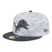 Detroit Lions White Camo NFL Salute to Service New Era 59FIFTY Fitted Hat