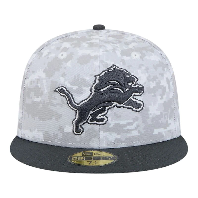 Detroit Lions White Camo NFL Salute to Service New Era 59FIFTY Fitted Hat
