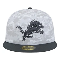 Detroit Lions White Camo NFL Salute to Service New Era 59FIFTY Fitted Hat