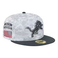 Detroit Lions White Camo NFL Salute to Service New Era 59FIFTY Fitted Hat