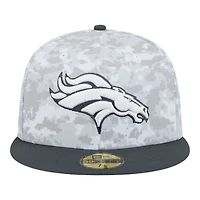 Denver Broncos White Camo NFL 2024 Salute to Service New Era 59FIFTY Fitted Hat