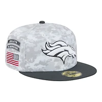 Denver Broncos White Camo NFL 2024 Salute to Service New Era 59FIFTY Fitted Hat