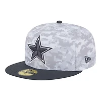 Dallas Cowboys White Camo NFL 2024 Salute to Service New Era 59FIFTY Fitted Hat
