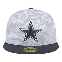 Dallas Cowboys White Camo NFL 2024 Salute to Service New Era 59FIFTY Fitted Hat