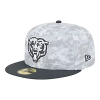Chicago Bears White Camo NFL 2024 Salute to Service New Era 59FIFTY Fitted Hat