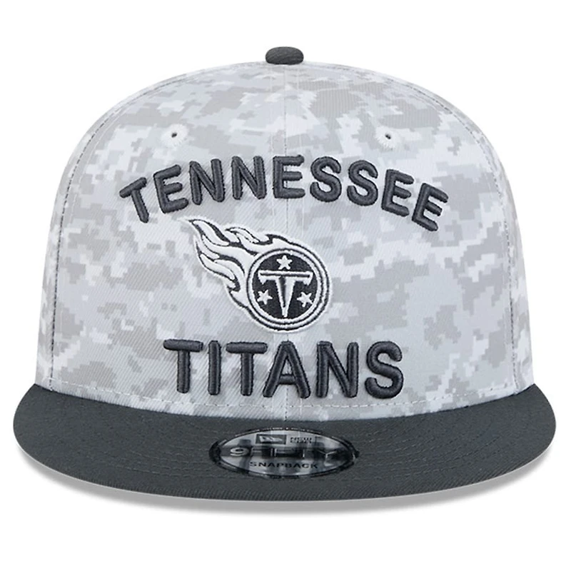 Tennessee Titans White Camo and Graphite 2024 NFL Salute to Service New Era 9FIFTY Snapback Hat