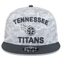 Tennessee Titans White Camo and Graphite 2024 NFL Salute to Service New Era 9FIFTY Snapback Hat