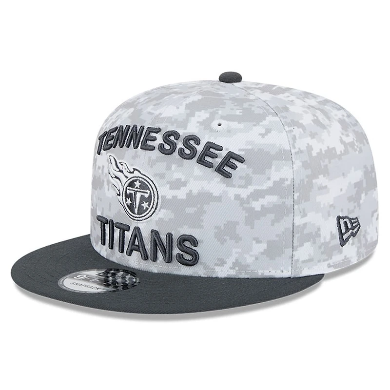 Tennessee Titans White Camo and Graphite 2024 NFL Salute to Service New Era 9FIFTY Snapback Hat