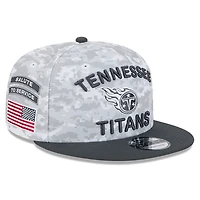 Tennessee Titans White Camo and Graphite 2024 NFL Salute to Service New Era 9FIFTY Snapback Hat