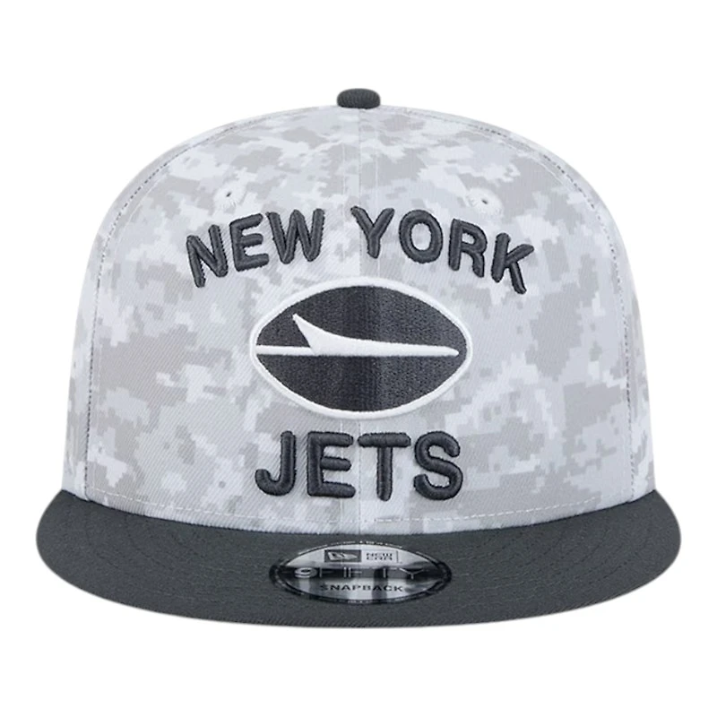 New York Jets White Camo and Graphite 2024 NFL Salute to Service New Era 9FIFTY Snapback Hat