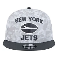 New York Jets White Camo and Graphite 2024 NFL Salute to Service New Era 9FIFTY Snapback Hat