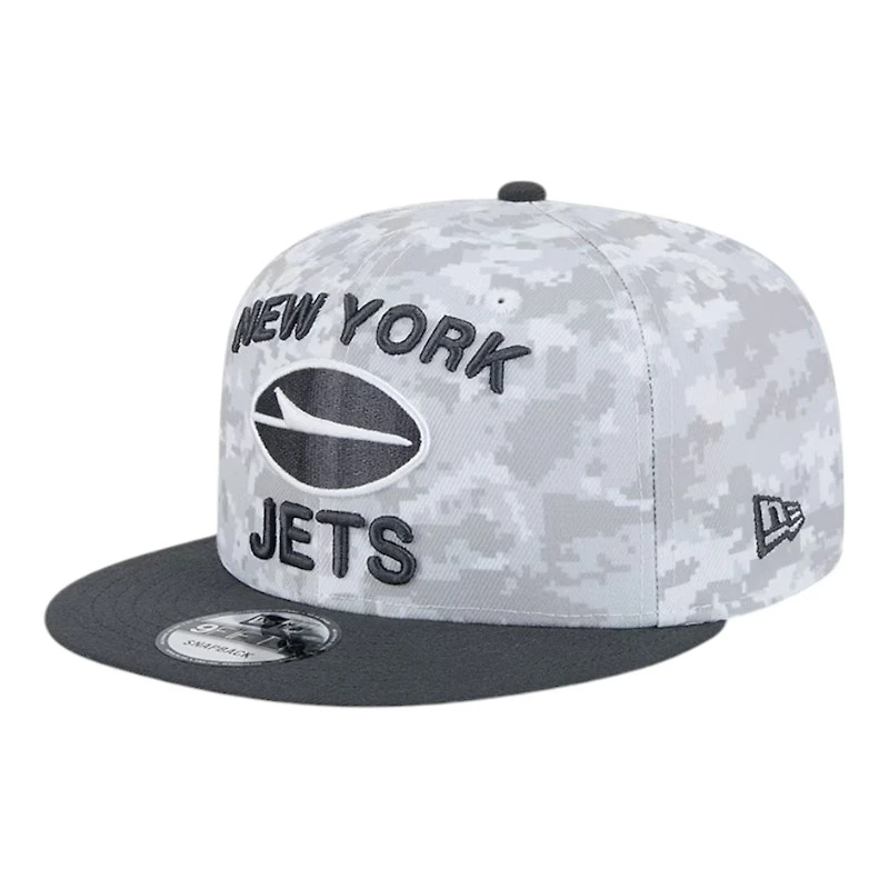 New York Jets White Camo and Graphite 2024 NFL Salute to Service New Era 9FIFTY Snapback Hat