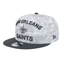 New Orleans Saints White Camo and Graphite 2024 NFL Salute to Service New Era 9FIFTY Snapback Hat