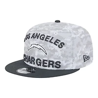Los Angeles Chargers White Camo and Graphite 2024 NFL Salute to Service New Era 9FIFTY Snapback Hat