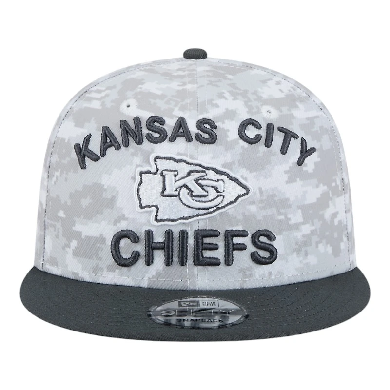 Kansas City Chiefs White Camo and Graphite 2024 NFL Salute to Service New Era 9FIFTY Snapback Hat