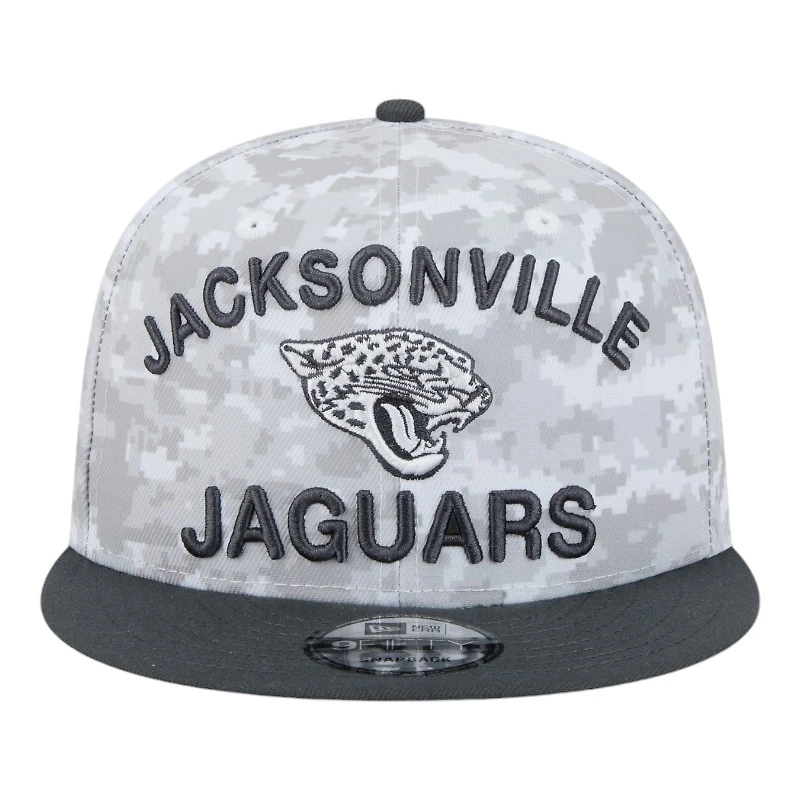 Jacksonville Jaguars White Camo and Graphite 2024 NFL Salute to Service New Era 9FIFTY Snapback Hat