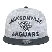 Jacksonville Jaguars White Camo and Graphite 2024 NFL Salute to Service New Era 9FIFTY Snapback Hat