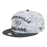 Jacksonville Jaguars White Camo and Graphite 2024 NFL Salute to Service New Era 9FIFTY Snapback Hat