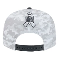 Detroit Lions White Camo and Graphite 2024 NFL Salute to Service New Era 9FIFTY Snapback Hat