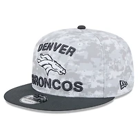 Denver Broncos White Camo and Graphite 2024 NFL Salute to Service New Era 9FIFTY Snapback Hat